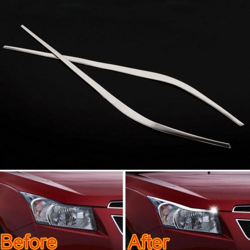 2pcs head light front lamp eyebrow eyelid cover strip trim for cruze 09-2014