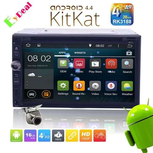 Quad core android 4.4 car dvd player gps navigation 16gb safety 3g wifi+camera