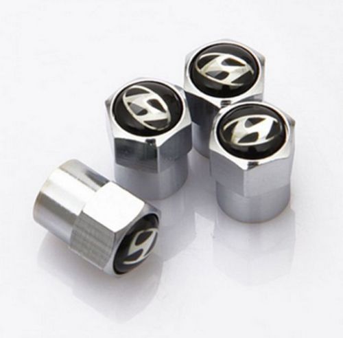 4pcs mini silver chrom tire valve stem caps for hyundai  car model