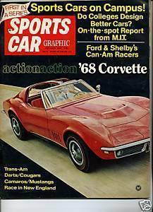Sportscar graphic 1969 1968 corvette triumph spitfire mk.iii mg-ford