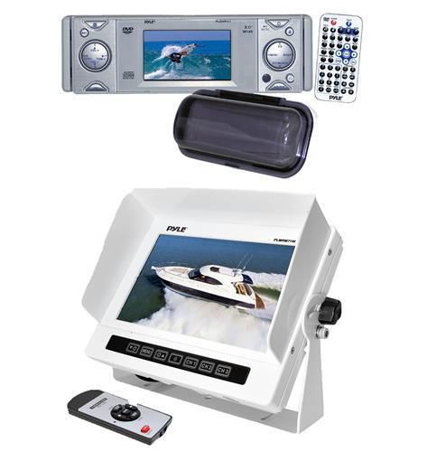 New pyle pldmr3u in dash boat dvd cd radio player &amp; 7&#034; lcd marine monitor/remote