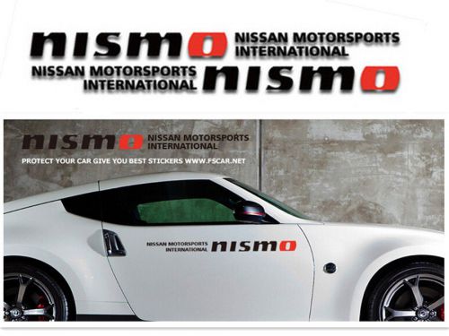 A pair black nismo nissan motorsports auto body waist line racing decals sticker