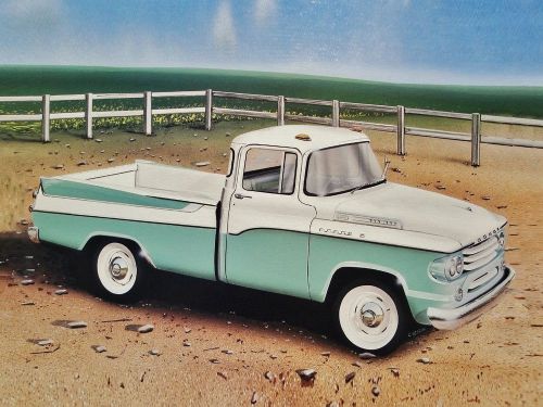 Sweptside pickup truck dodge - 1957 1958 1959 d100 - 6 dealer posters art prints
