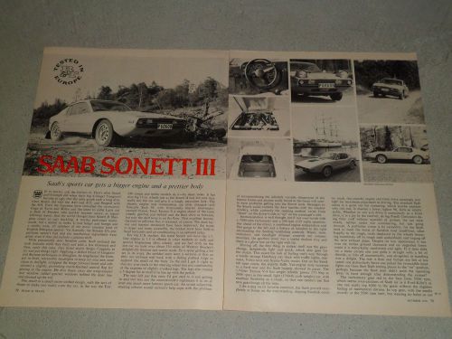 1971 saab sonett iii article / ad