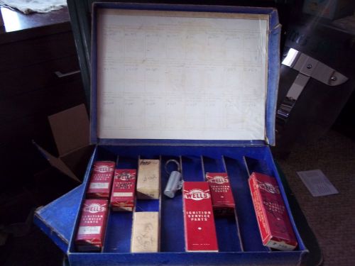 Vintage wells ignition parts : box of assorted condensers 1920&#039;s &amp; up
