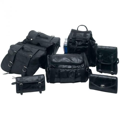 Diamond plate™ 7pc rock design buffalo leather motorcycle luggage set