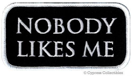Nobody likes me iron-on biker patch embroidered lone wolf independent rider vest