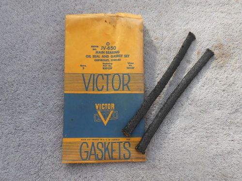Vintage nos victor jv-650 18107 839129 main bearing &amp; gasket set ~ chev 1940-62