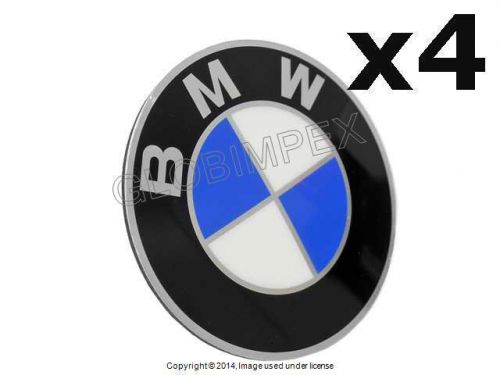 Bmw e28 e30 wheel center cap emblems (4) 70mm genuine + 1 year warranty