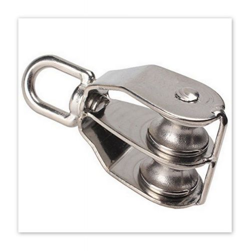 25mm stainless steel double swivel eye pulley block rope chain lifting wheel