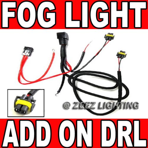 H11/h8 relay harness kit led hid drl lamp add-on daytime running fog light #07