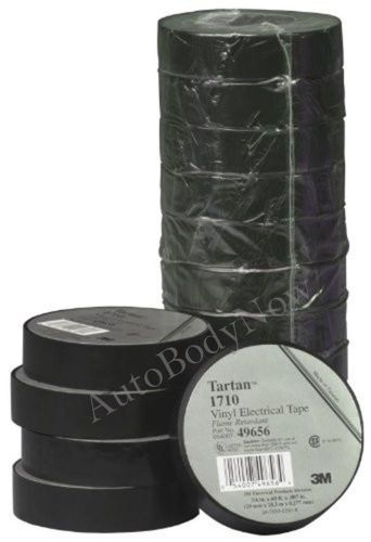 3m 49656 tartan 1710 vinyl black electrical tape 3/4&#034; x 60&#039;  &lt;&lt;10 rolls&gt;&gt;