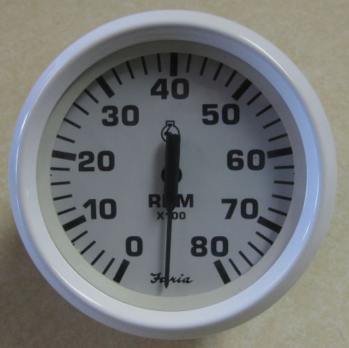 Faria boat gauge tachometer 8000 rpm faria dress white tc9718b outboard only