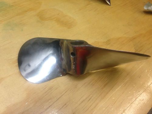 Mercury outboard racing propeller, stainless 6 7/8 x 11 1/2, d size shaft, used