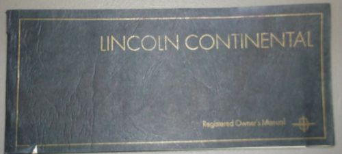 1968 lincoln continental owners manual
