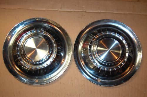 1955 plymouth 15 inch hub caps wheel covers two part no 1554990