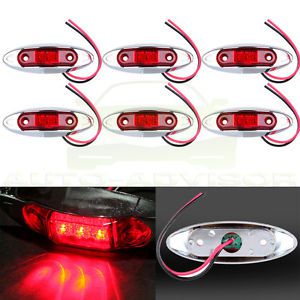 6x high power red led side marker lights for cars truck trailer lorry van pickup