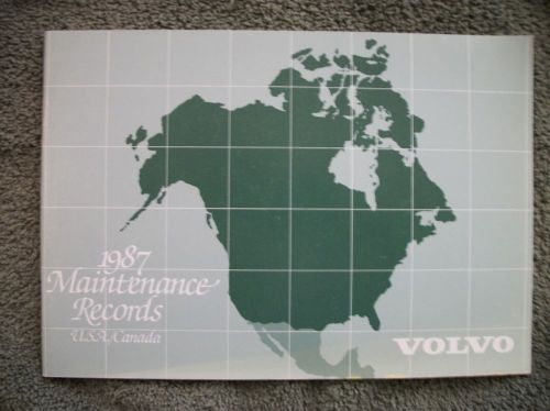 1987 volvo maintenance records book. clear, no owner&#039;s info.