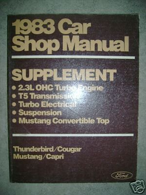 1983 ford t-bird cougar mustang capri supplement manual