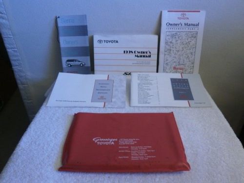 1998 toyota sienna owner&#039;s manual set &amp; case with *free priority mail shipping!*