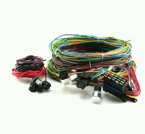 20 fuses / circuit wiring harness kit hot street rod chevy color coded gmc