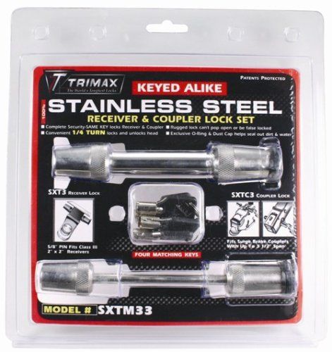 Trimax sxtm33 100% stainless steel (sxt3) 5/8&#034; receiver lock &amp; (sxtc3) 3.5&#034; spa