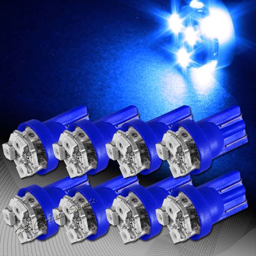 8x 3 smd led t10 194 wedge interior instrument panel gauge replacement bulb blue