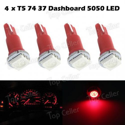 4x t5 wedge led speedo dashboard dash side light lamp bulb red 74 73 2721