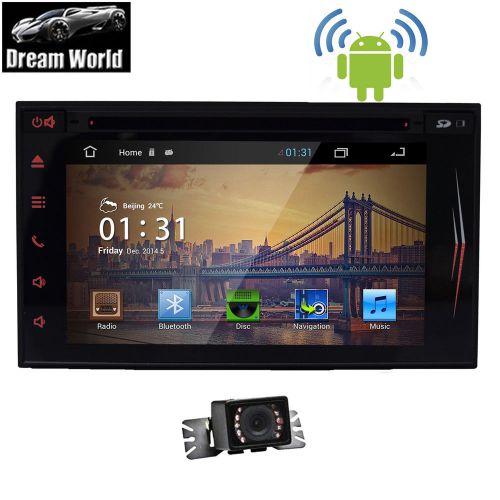 Android 4.4 double 2 din car gps bt stereo dvd player 3g wifi usb radio + camera