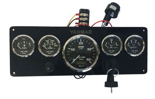 Yanmar engines marine grade custom after market instrument panel, 5 gauges