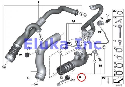Bmw genuine intercooler intake muffler charge air induction tract e71 f01 f02722