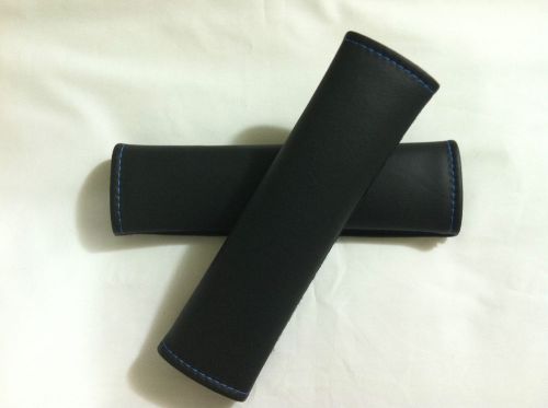 Black/blue trim stich- shoulder pads car/truck/rv seat belt cover hardness strap