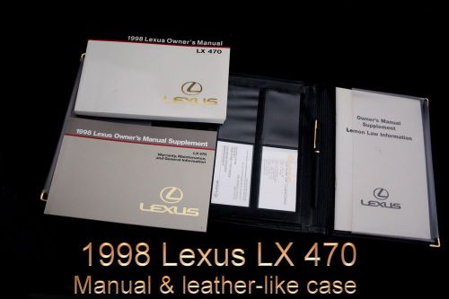 1998 lexus lx 470 owners manual/supplement,leather-like case pristine