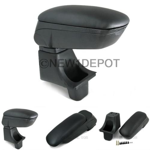For 2009-10 honda fit jazz leatherette center console armrest storage box black 