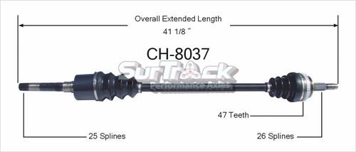 Sur track ch-8037 cv half-shaft assembly-new cv axle shaft