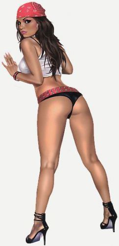 Rare sexy latino chica gangsta pinup girl laptop sticker/decal hot keith garvey