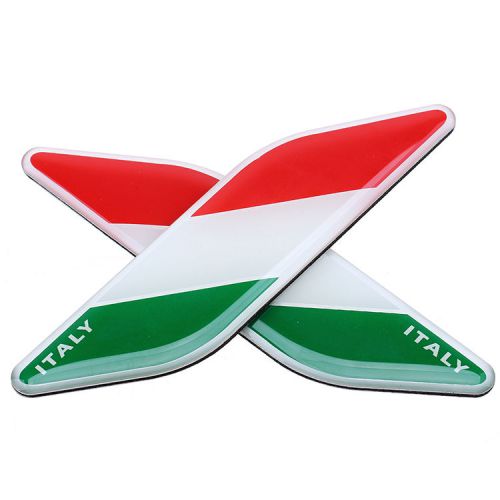 2x italy italian flag emblem badge car bike decal sticker for fiat ferrari