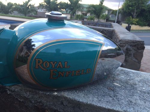 Royal enfield gas tank chrome-teal green new