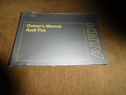 1974 audi fox owners manual