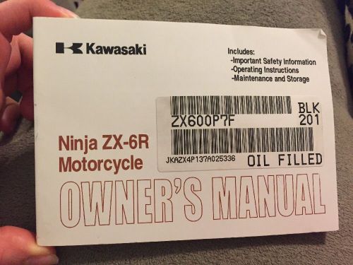 Kawasaki ninja zx-6r 2007 07 owners manual oem stock zx6 zx6r