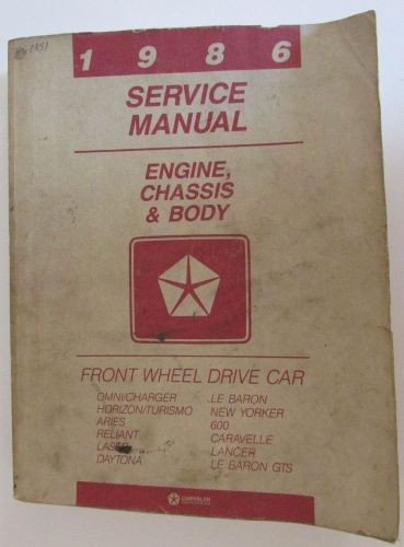 Set of 2 service manuals 1986 chrysler / dodge wiring &amp; engine, chassis body