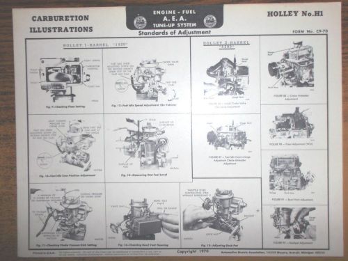 Aea carburetion carburetor holley &#034;1920&#034;, &#034;1931&#034; 1bbl &amp; &#034;6200&#034; 2bbl carb chart