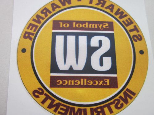 Stewart warner instruments clear water transfer decal sticker vintage racing