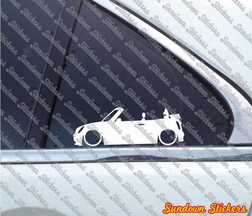 2x lowered car outline stickers - for mini convertible / cabrio ( r52 )