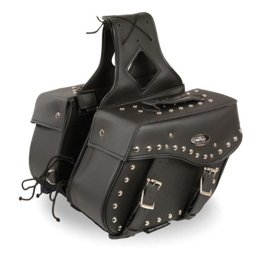 13&#034; w x 10&#034; h motorcycle waterproof studded saddlebags for honda - hsa4