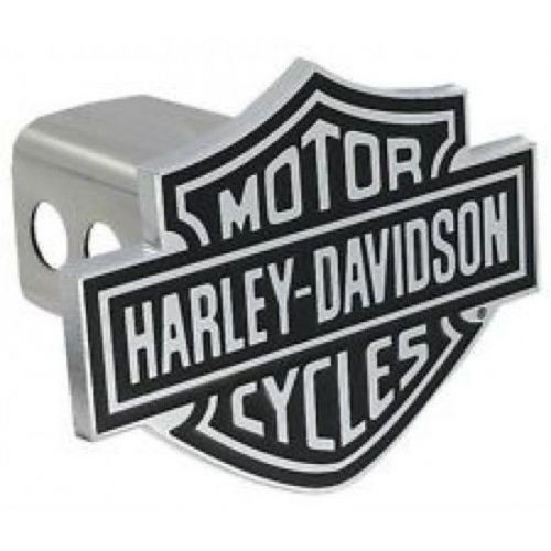Harley-davidson black and white logo hitch cover - hd002287