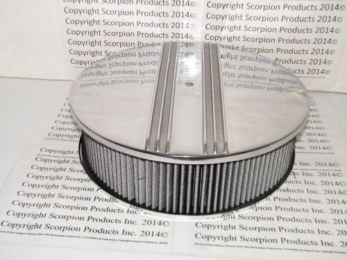 14&#034; x 4&#034; washable air filter with billet aluminum top oiled filter chevy ford