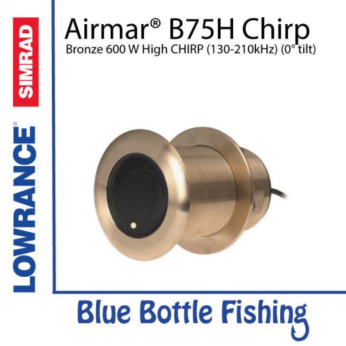 Airmar for lowrance / simrad b75h 12 deg tilt bronze 600 w thru hull high chi...