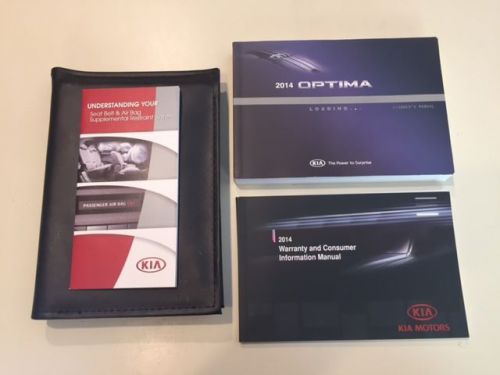 2014 kia optima owner&#039;s manual warranty information leather like holder included