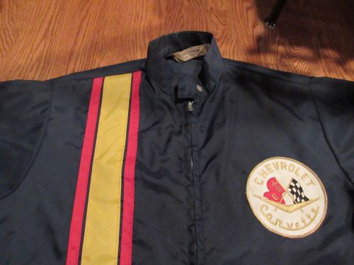 60&#039;s vintage original chevrolet corvette ebert racing windbreaker jacket - large
